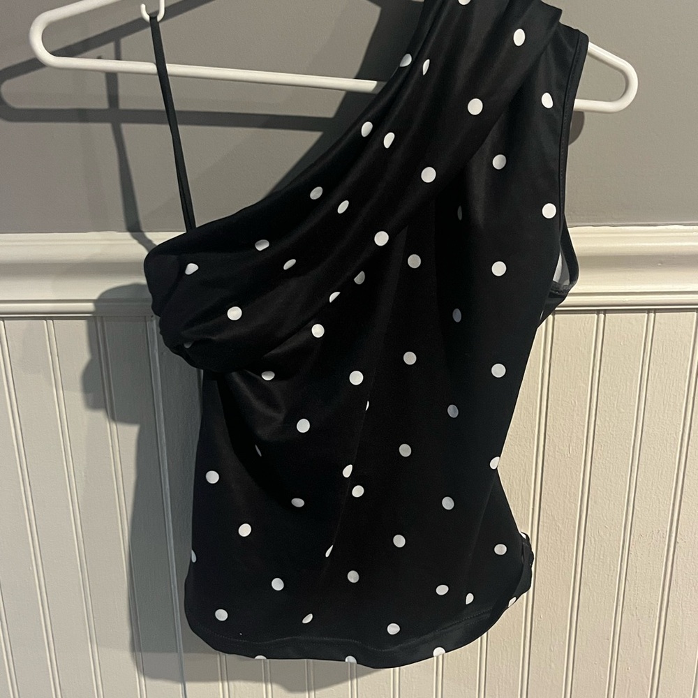 Missguided Black and White Polka Dot Tank Top